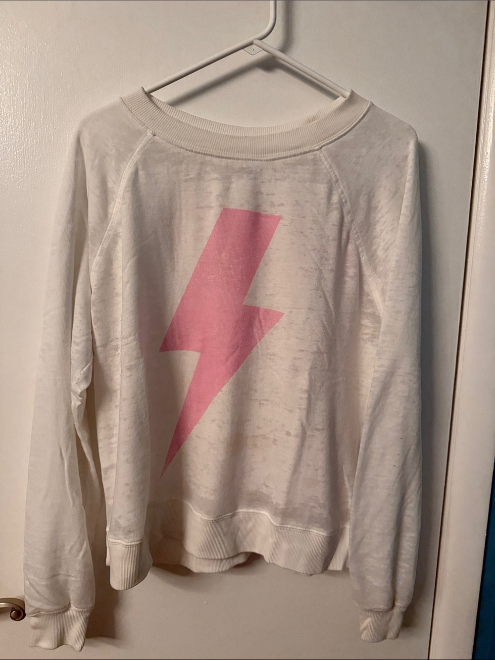 Women's AC/DC Pullover Sweatshirt with Pink Lightning Bolt